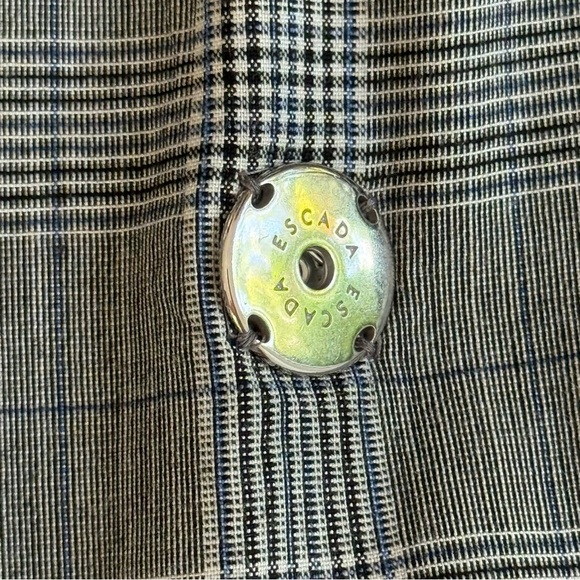 ESCADA Sport Women’s Plaid Wool Blend Long Line Blazer pants set Gray SZ 42/12 - Picture 15 of 16